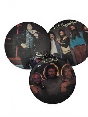 70s/80s 2" Pinback Buttons / Michael Jackson / Oak Ridge Boys / Bee Gees